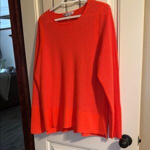 Peter Nygard Orange Crew Neck Sweater Soft Knit